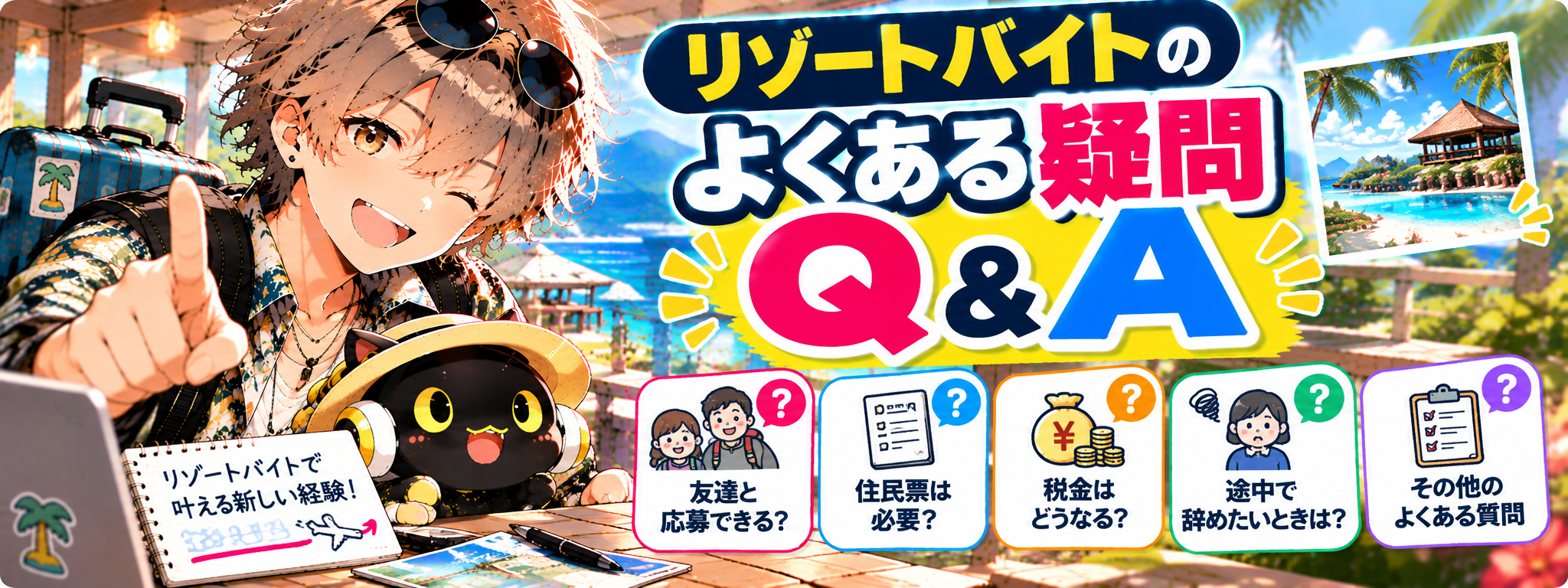 リゾートバイトのよくある疑問Q&A｜友達と応募できる？住民票・税金・途中で辞めたいときは？