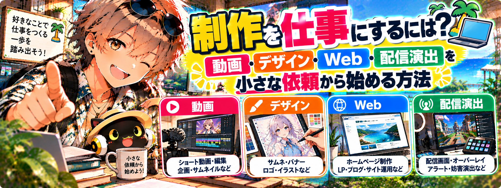 制作を仕事にするには？動画・デザイン・Web・配信演出を小さな依頼から始める方法