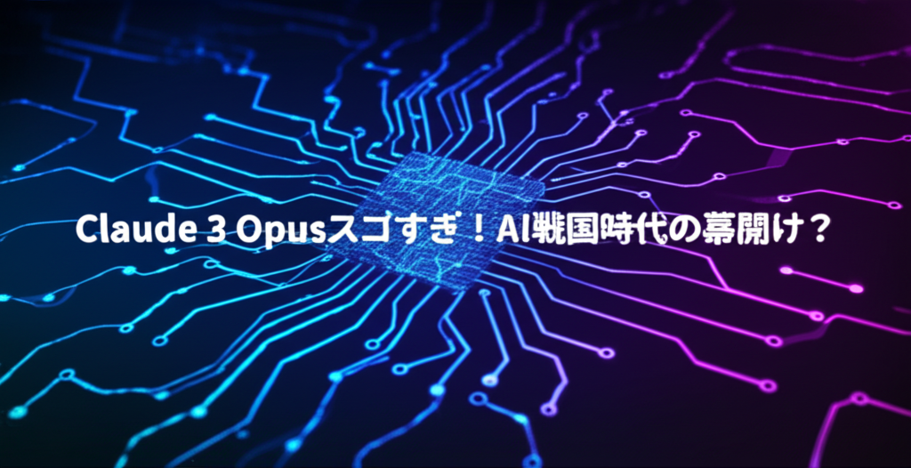 Claude 3 Opusスゴすぎ！AI戦国時代の幕開け？
