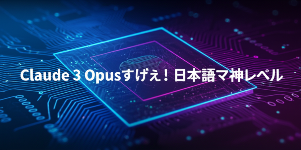 Claude 3 Opusすげぇ！日本語マジ神レベル