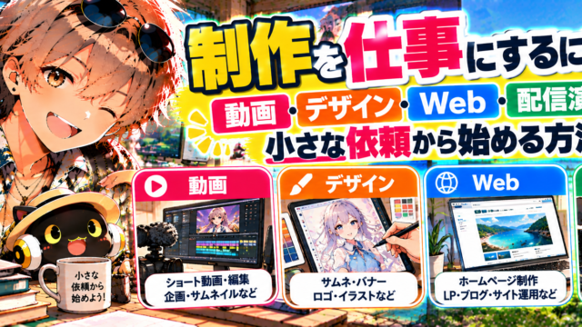 制作を仕事にするには？動画・デザイン・Web・配信演出を小さな依頼から始める方法